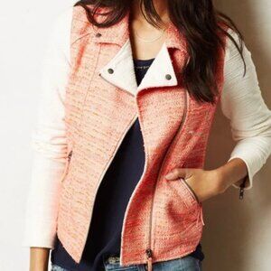Anthropologie Elevenses Blushed Tweed Moto Jacket | Size 0P